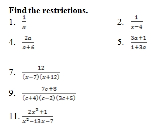 Example Questions 1-11